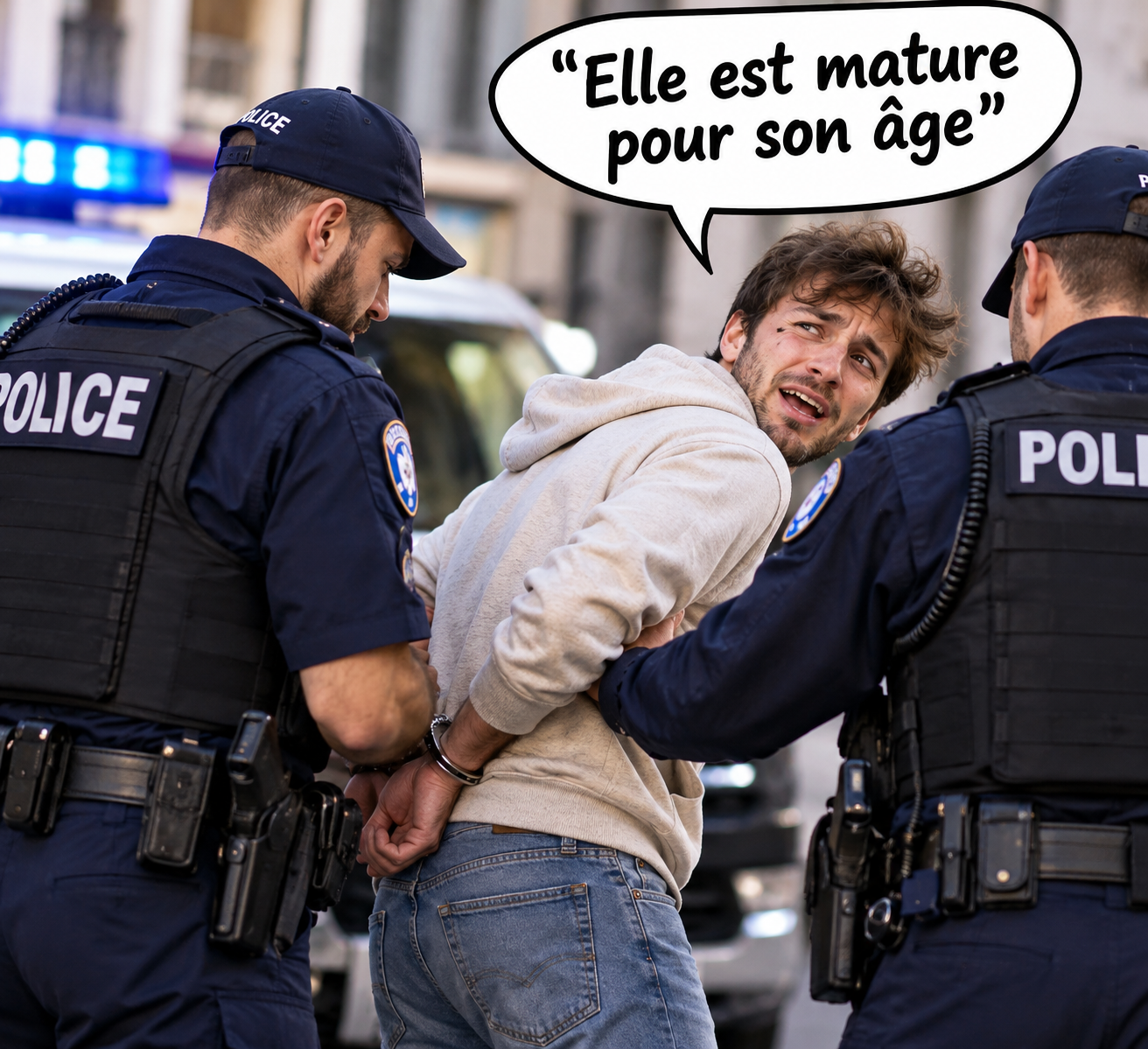 Homme se faisant arrêter par la police